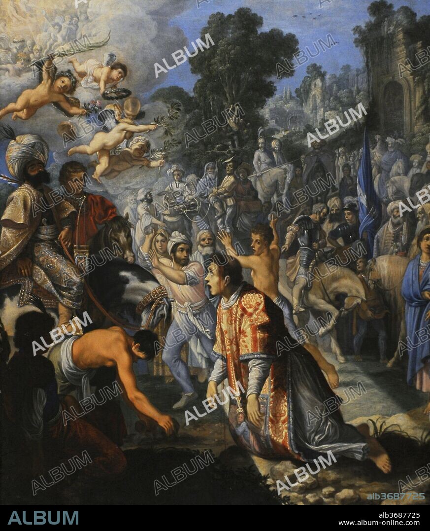 Adam Elsheimer (1578-1610). Pintor alemán. La lapidación de San Esteban, 1600-1602. Pintura en cobre. Museo Wallraf-Richartz. Colonia. Alemania.