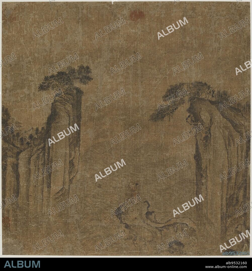 GUO XI (anteriormente atribuido). Saluting the sunrise over the sea. Origin: China. Date: 1368-1644. Period: Ming dynasty. Ink and color on silk.