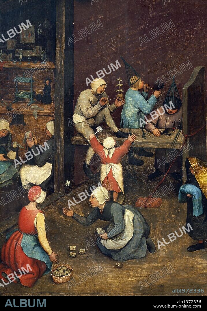 Gravura De Qualidade De Museu Jogos de Crianças, 1560 por Pieter Bruegel  The Elder (1525-1569, Belgium)