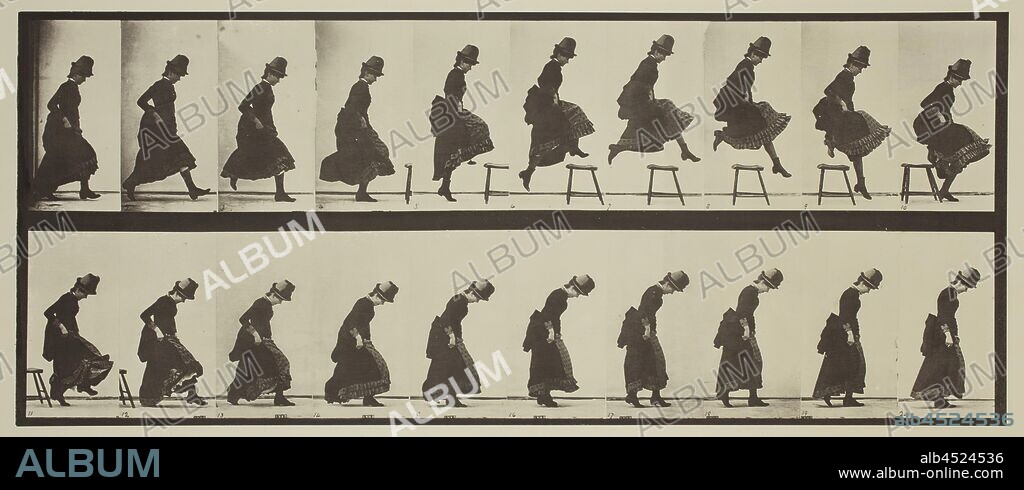 Eadweard Muybridge, American, 1830-1904, Plate 156 from Animal Locomotion, 1887, collotype on heavy wove paper, Image: 7 1/8 × 16 7/8 inches (18.1 × 42.9 cm).