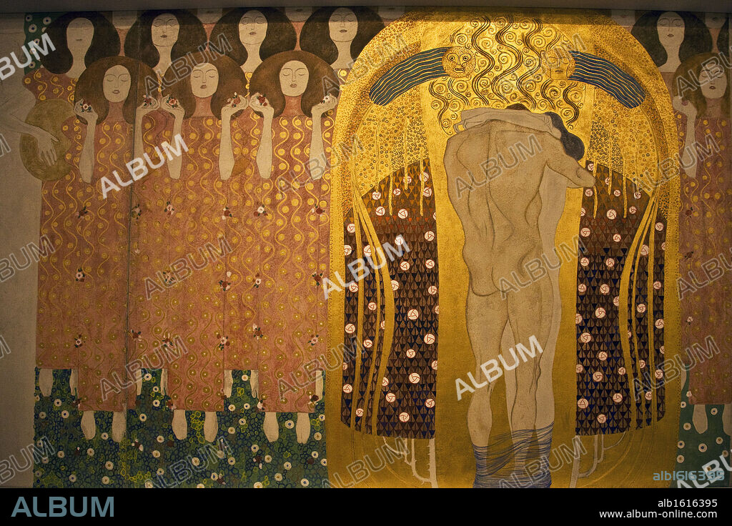 Here's a Kiss to the Whole World' , Beethoven Frieze, 1902 by Gustav Klimt.