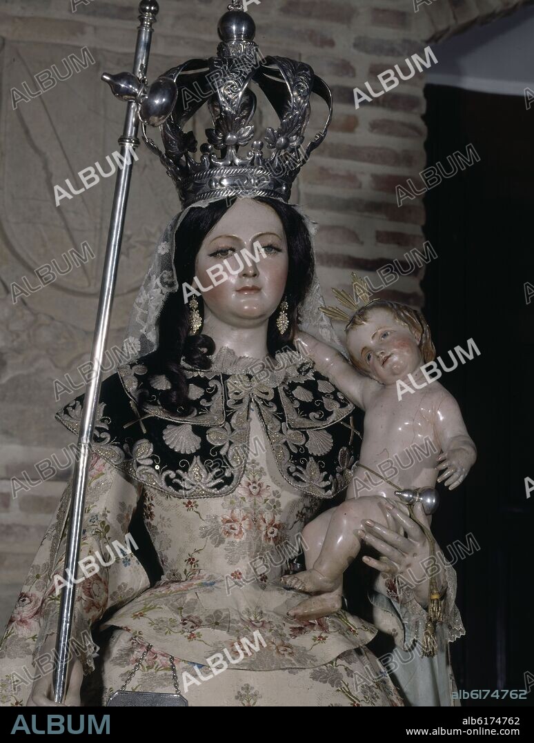 LUISA ROLDAN (1654-1704) LA ROLDANA. LA DIVINA PEREGRINA (DETALLE) - SIGLO XVII -  ESCULTURA POLICROMADA/BARRO COCIDO.