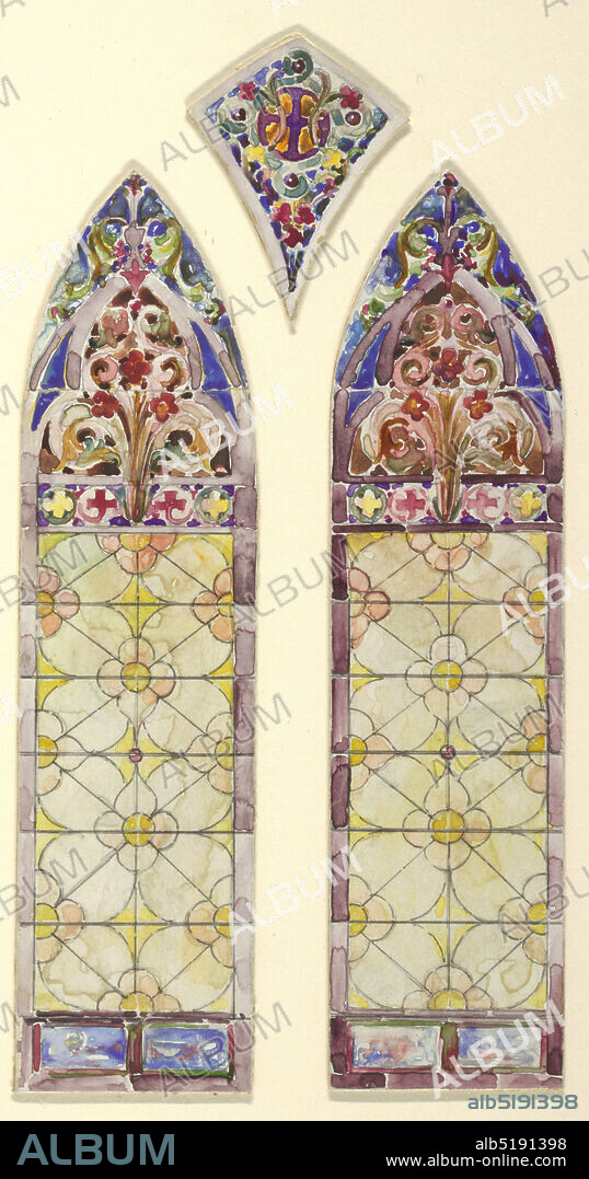 Stained glass window: right pane of three part design, John