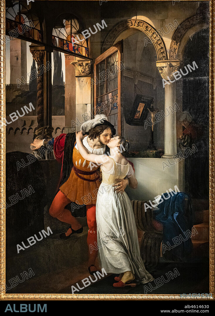 Francesco Hayez: "Romeo's last kiss to Juliet", oil painting, 1858.