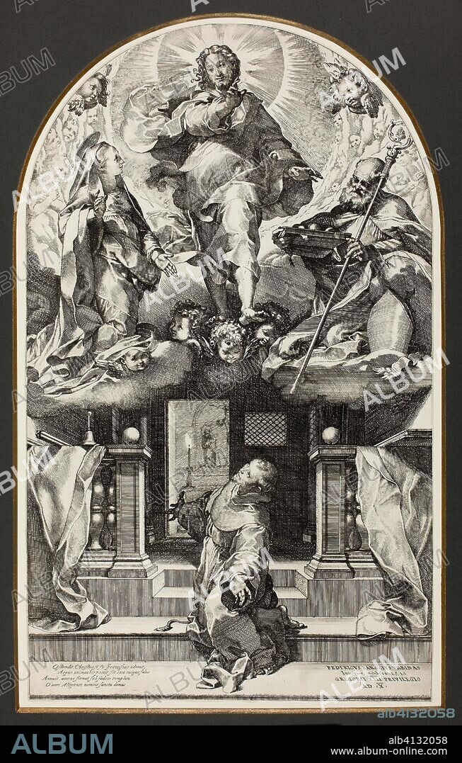 The Vision of Saint Francis. Federico Barocci; Italian, c. 1535-1612. Date: 1581. Dimensions: 538 x 324 mm. Etching and engraving on ivory laid paper. Origin: Italy.