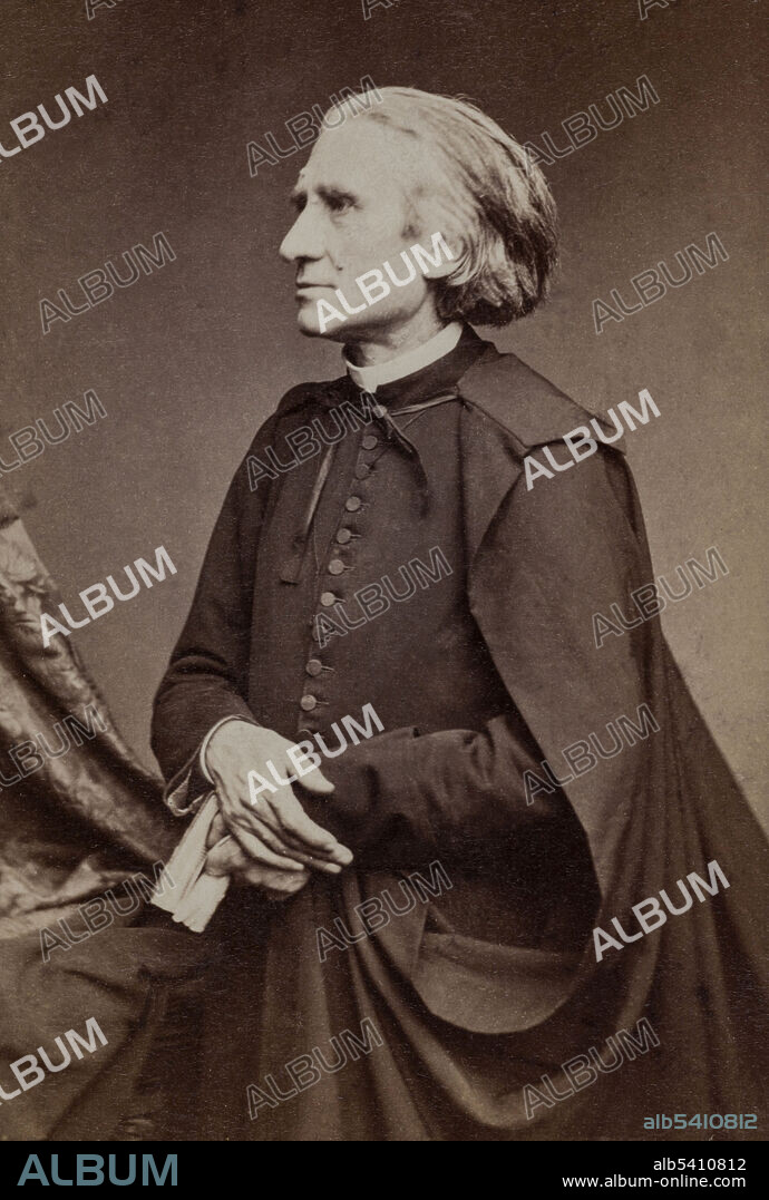 Franz Liszt (October 22, 1811 - July 31, 1886) was a Hungarian composer, pianist, and conductor. Liszt was renowned for his virtuoso skills as a pianist and one of the greatest pianist of all time. As a composer, Liszt was a prominent representative of the New German School. Photograph by Erwin Hanfstaengl, undated (cropped and cleaned).
