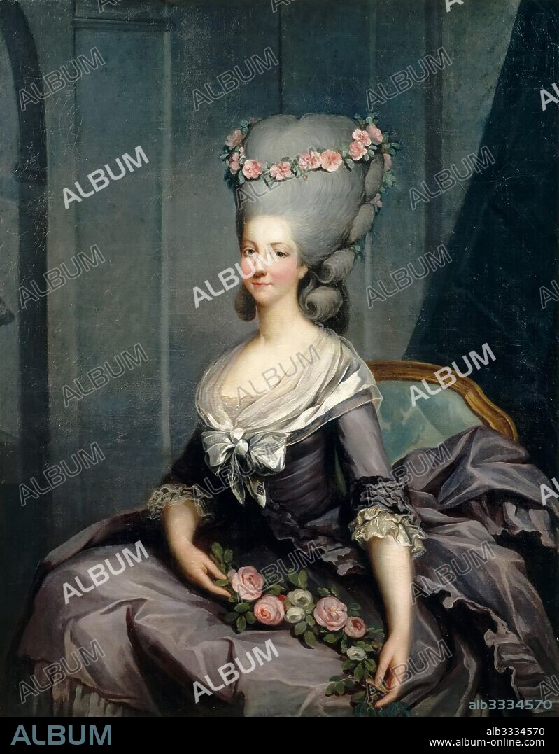 ANTOINE-FRANÇOIS CALLET. Portrait of Marie Louise of Savoy (1749-1792), Princess of Lamballe.
