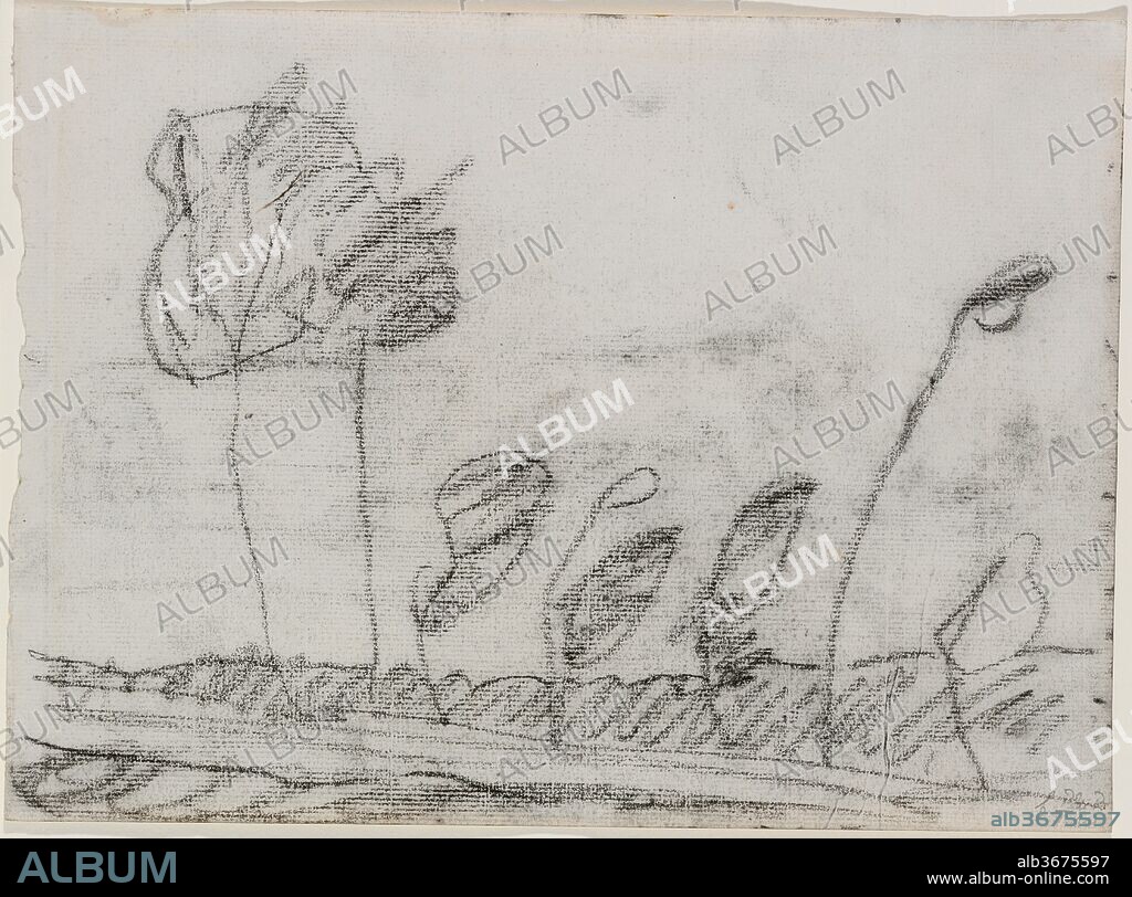 Seven Trees. Artist: Paula Modersohn-Becker (German, Dresden 1876-1907 Worpswede). Dimensions: 8 5/8 x 11 3/4 in. (21.9 x 29.8 cm). Date: ca. 1900-1902.
This spontaneous drawing is not typical of the stolid peasant life depicted by Modersohn-Becker. As a young woman, Becker attended the same Berlin drawing school as did Käthe Kollwitz. Becker married the painter Otto Modersohn, and later hoped to leave him, and Germany, for Paris. But she died there, three weeks after giving birth, not yet thirty years old.