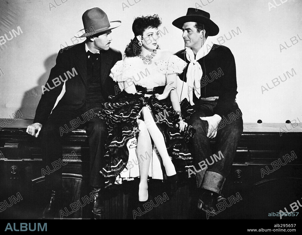 HENRY FONDA, LINDA DARNELL and VICTOR MATURE in MY DARLING CLEMENTINE, 1946, directed by JOHN FORD. Copyright 20TH CENTURY FOX.