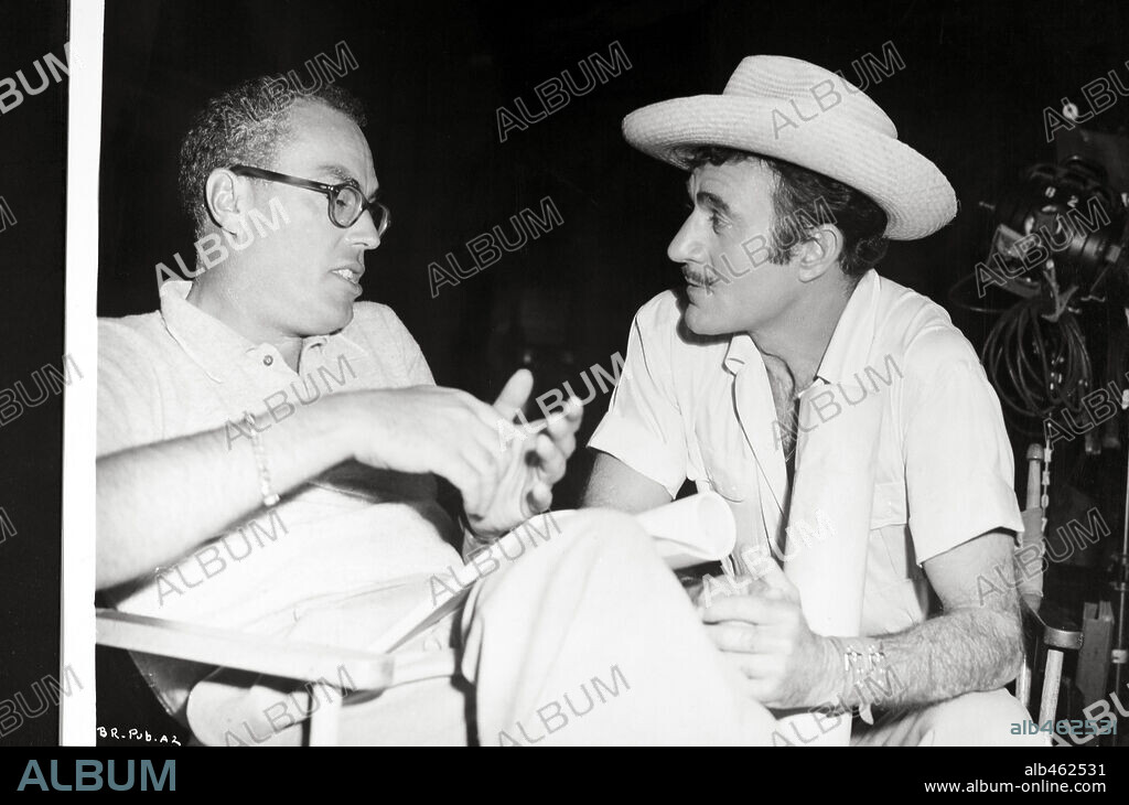 GILBERT ROLAND and JOHN STURGES in UNDERWATER!, 1955, directed by JOHN STURGES. Copyright RKO.