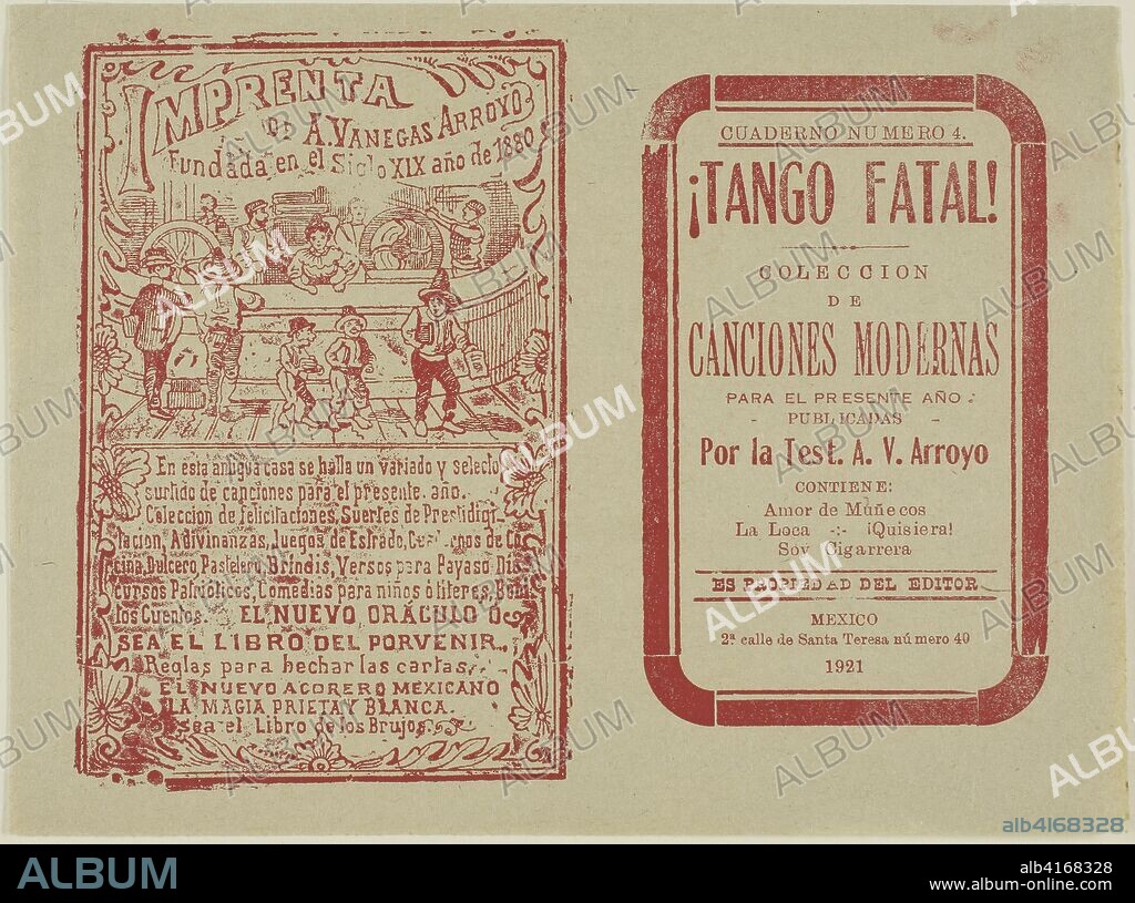 JOSE GUADALUPE POSADA. Fatal Tango!. José Guadalupe Posada; Mexican, 1852-1913. Date: 1921. Dimensions: 149 x 200 mm. Relief etching on zinc on paper. Origin: Mexico.