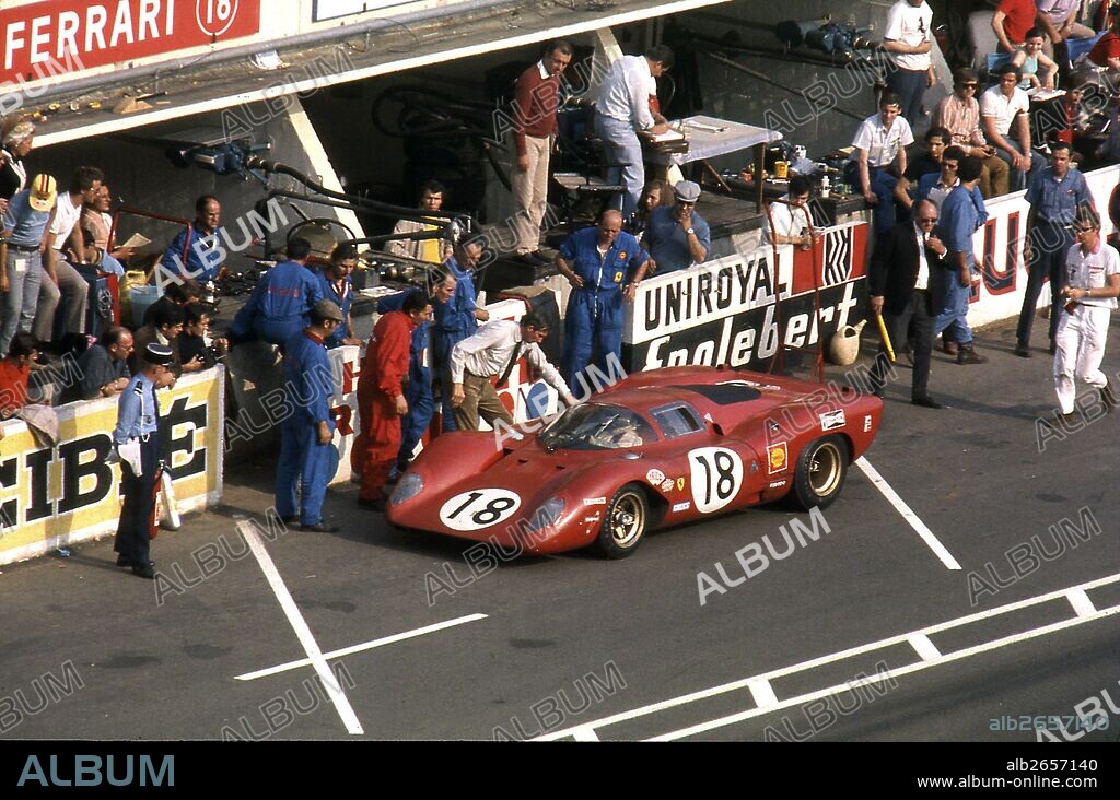 Le Mans 24 Hours 15th June 1969. Pedro Rodriguez/David Piper, Ferrari 312 P Coupe, retired.