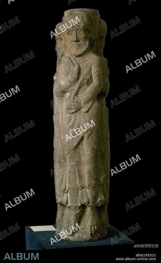 COLUMNA DE ANTEALTARES-S PEDRO-ESCULTURA ROMANICA.