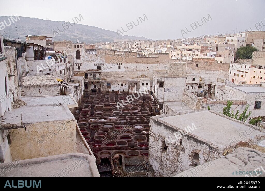Teneria de fez, barrio de los curtidores, Marruecos.