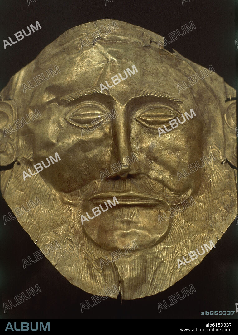MASCARA FUNERARIA EN ORO DE AGAMENON - 1550 AC - 26,5x26.