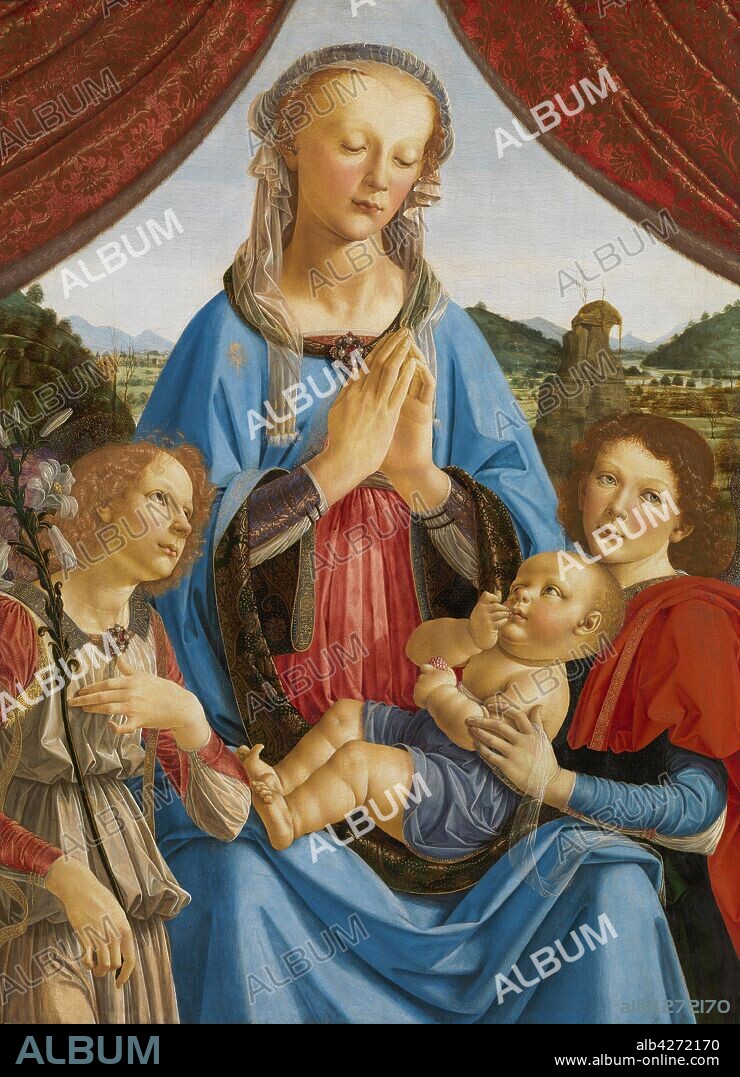 ANDREA DEL VERROCCHIO. The Virgin and Child with Two Angels (Madonna di Volterra).