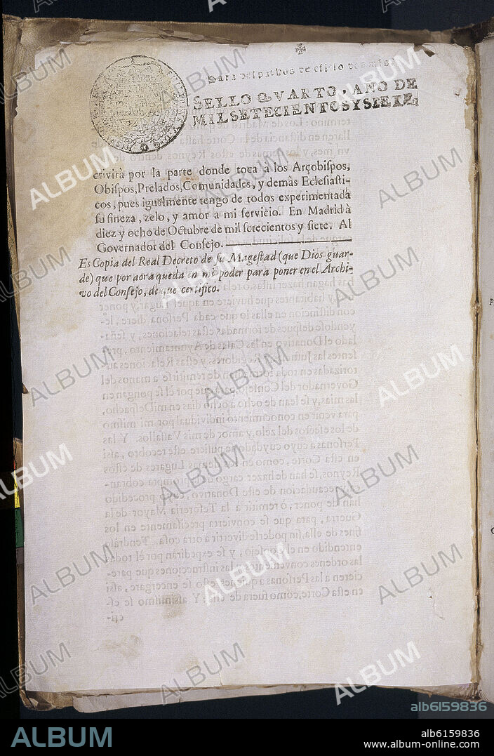 DECRETO DE NUEVA PLANTA DE FELIPE V - 18/10/1707.