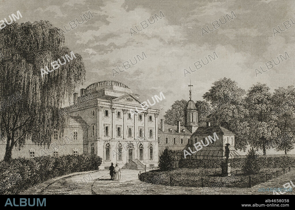 United States of America. Pennsylvania Hospital. Philadelphia. Founded in 1751 by Benjamin Franklin and Dr. Thomas Bond. It became one of the leading public hospitals in the country. Engraving. Panorama Universal. History of the United States of America, from 1st edition of Jean B.G. Roux de Rochelle's Etats-Unis d'AmŽrique in 1837. Spanish edition, printed in Barcelona, 1850.