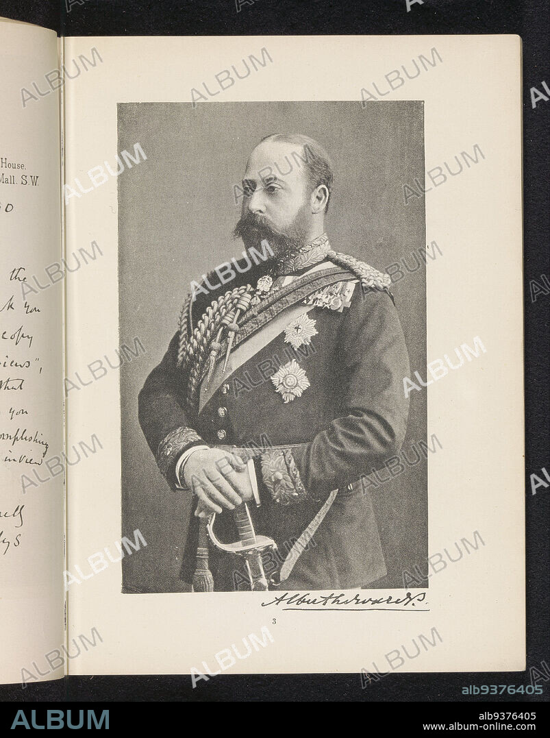 Portrait of Prince Edward VII of the United Kingdom, William & Daniel Downey, anonymous, c. 1881 - in or before 1891, paper, height 193 mm × width 121 mm.