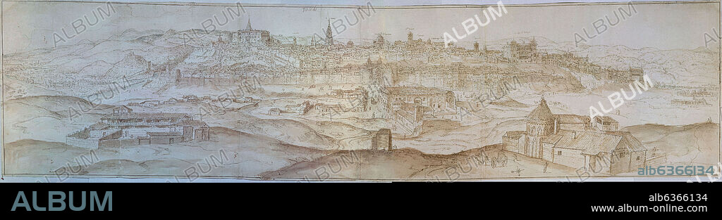 ANTON VAN DEN WYNGAERDE 1512 O. TOLEDO - DIBUJO 420x1075 - 1563 - PLUMA SEPIA-CONJ.124976 Y 124977.