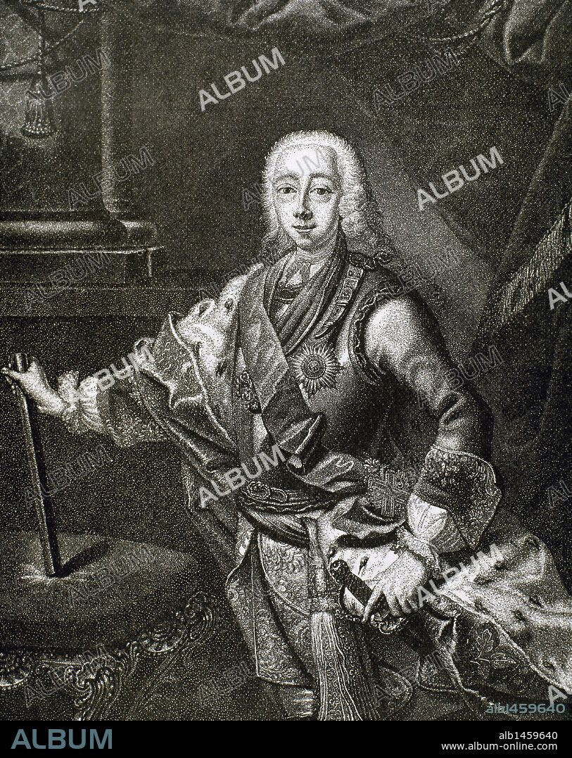 PEDRO III DE RUSIA (1728-1762). Duque de Holstein-Gottorp (739-1762) y zar de Rusia (1762). Grabado.