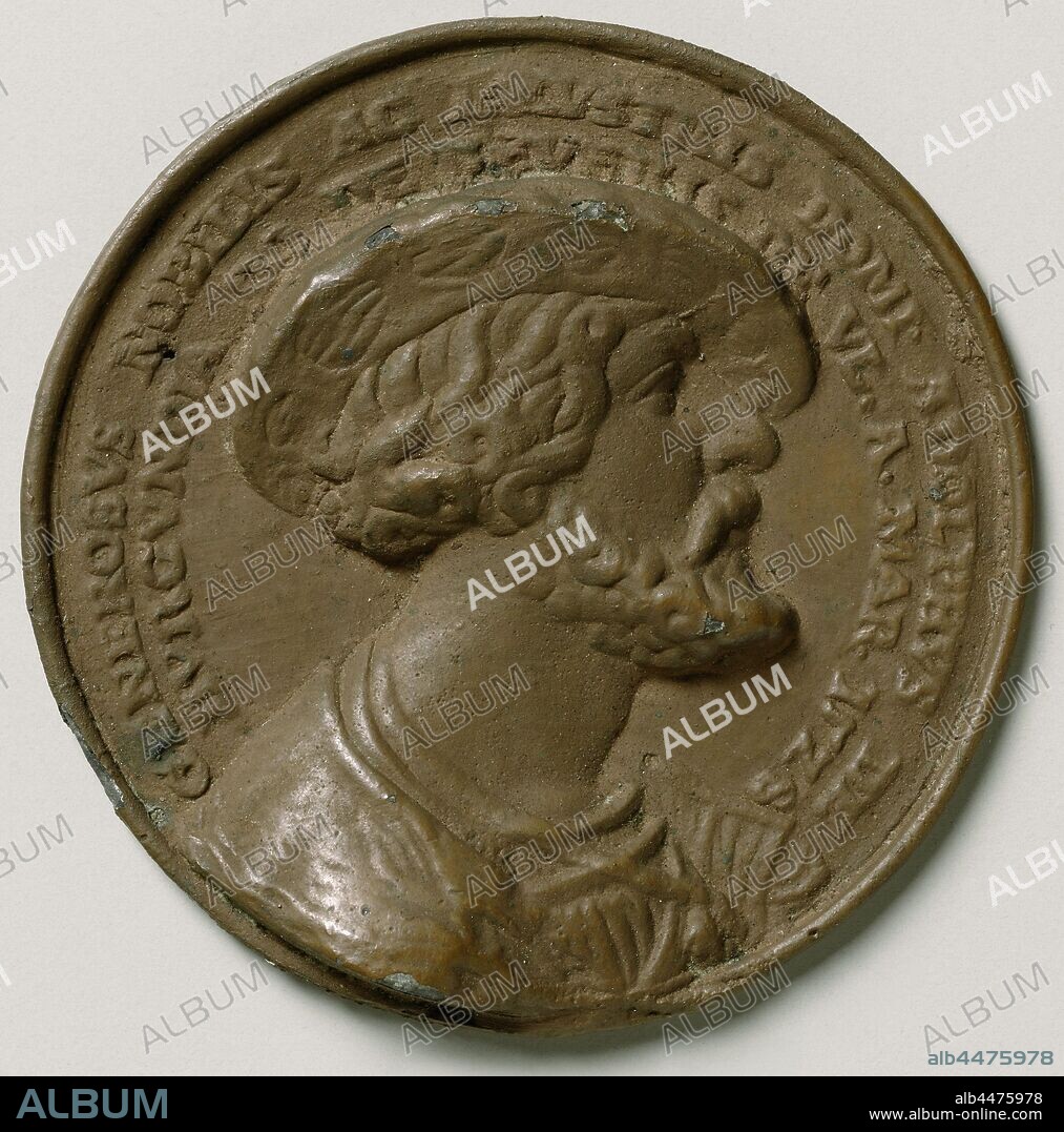 Adolf of Burgundy, Grand Admiral of the Netherlands, Unilateral Iron Medal. Front: man's chest piece with a two-line circumference. Reverse: blank., Beveren, Veere, Flushing, lord of Beveren, Veere and Vlissingen Adolf van Bourgondie, Hans Schwarz (copy after), Neurenberg, 1528, iron (metal), striking (metalworking), d 5.5 cm × w 34.63 gr.