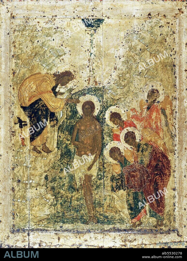 Andrei Rublev (Russian: ?????´? ??????), also transliterated Andrey Rublyov, born in the 1360s, died 29 January 1427 or 1430 although 17 October 1428, is considered to be the greatest medieval Russian painter of Orthodox icons and frescoes. Little information survives about the life of Rublev. It is not known where he was born.  Rublev probably lived in the Trinity-St. Sergius Lavra near Moscow under Nikon of Radonezh, who became hegumen after the death of Sergii Radonezhsky (1392). The first mention of Rublev is in 1405 when he decorated icons and frescos for the Cathedral of the Annunciation of the Moscow Kremlin in company with Theophanes the Greek and Prokhor of Gorodets. His name was the last of the list of masters as the junior both by rank and by age. Theophanes was an important Byzantine master who moved to Russia, and is considered to have trained Rublev.
