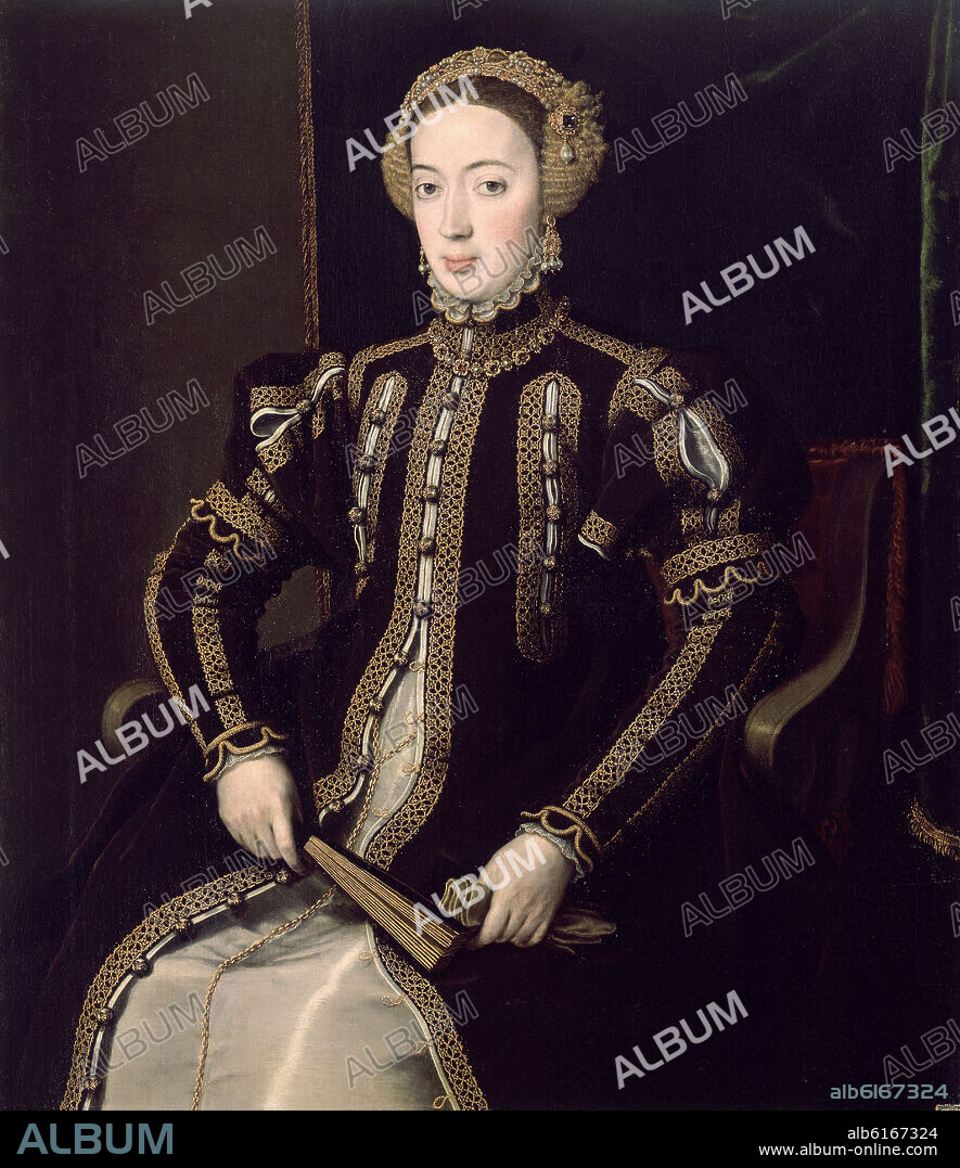 ANTONIO MORO (1519-1576). MARIA DE PORTUGAL - 1ª ESPOSA DEL REY FELIPE II - MADRE DE DON CARLOS - PINTADO ENTRE 1550-5.