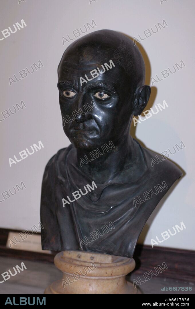 PUBLIO CORNELIO ESCIPION EL AFRICANO (234-183 A.C.) HEROE DE LA SEGUNDA GUERRA PUNICA - BUSTO PROCEDENTE DE LA VILLA DE LOS PAPIROS DE HERCULANO.