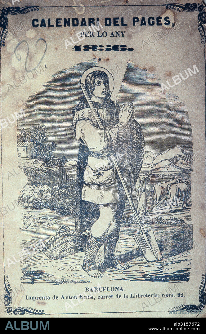 CALENDARI DEL PAGES. PORTADA DE LLIBRE,1856. MUSEO DE HISTORIA DE LA CIUDAD DE BARCELONA.