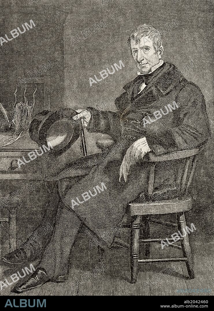 William Henry Harrison (1773-1841). Político y militar estadounidense, quién ejerció como el noveno presidente de los Estados Unidos (1841), siendo el primero en morir en el cargo. Grabado. "Historia Universal", año 1892.