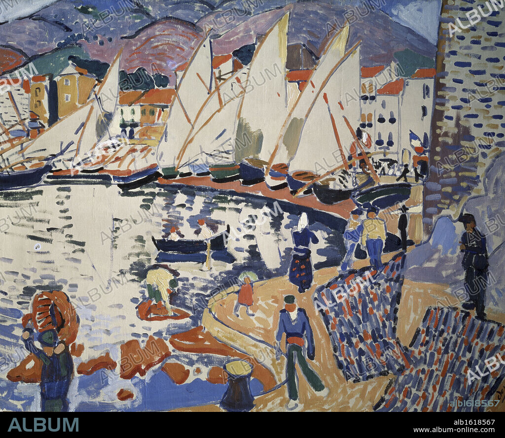 ANDRÉ DERAIN. Drying The Sails by Andre Derain, 1905, 1880-1954, Russia, Moscow, Pushkin Museum of Fine Arts.