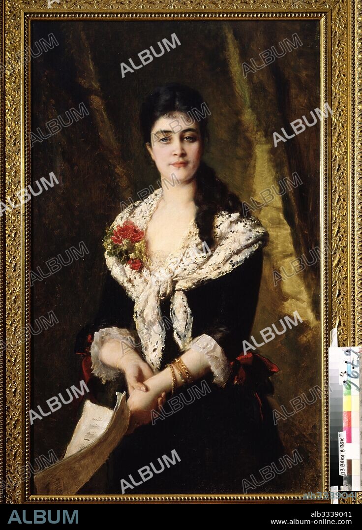 KONSTANTIN YEGOROVICH MAKOVSKY. Portrait of the singer A. Panaeva-Kartseva as Tatyana in the opera Eugene Onegin by P. Tchaikovsky.