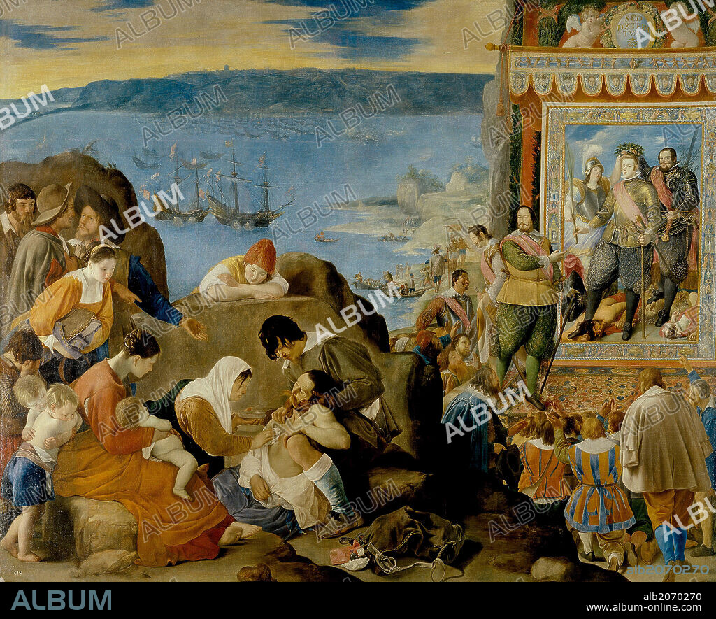 JUAN BAUTISTA MAÍNO. Fray Juan Bautista Maíno / 'Recuperación de Bahía de Todos los Santos', 1634-1635, Escuela Española, Óleo sobre Lienzo, 309 cm x 381 cm, P00885.