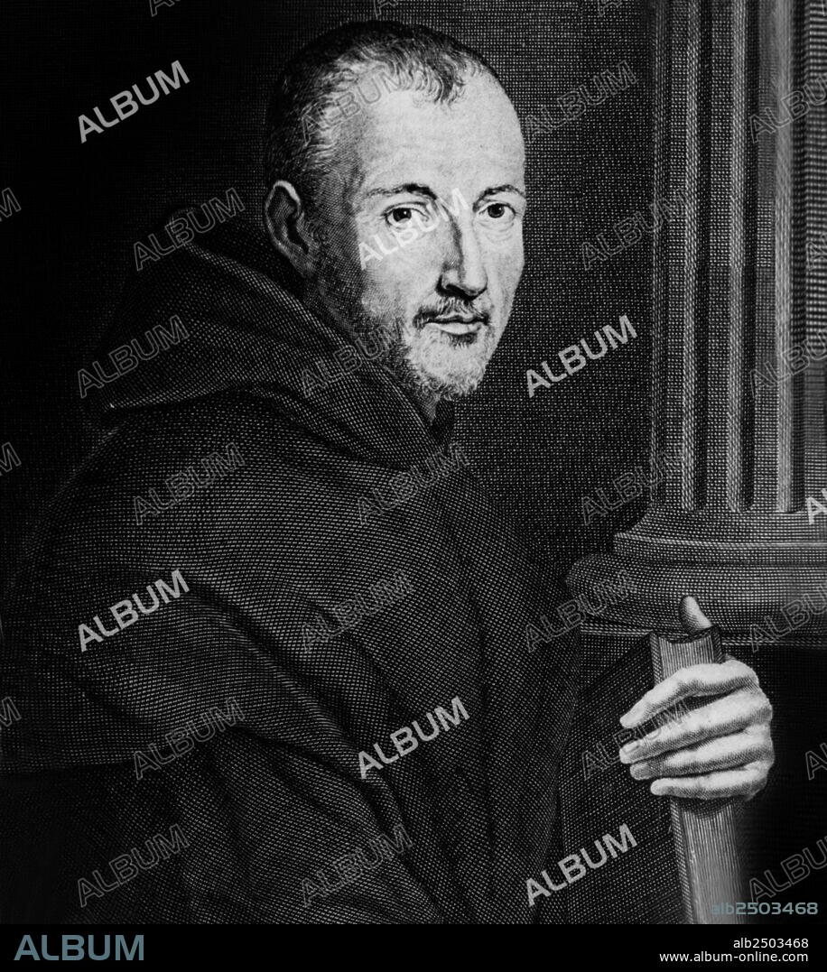 Abbot Marin Mersenne (1588-1648) parisian abbot, physicist, mathematician, engraving.