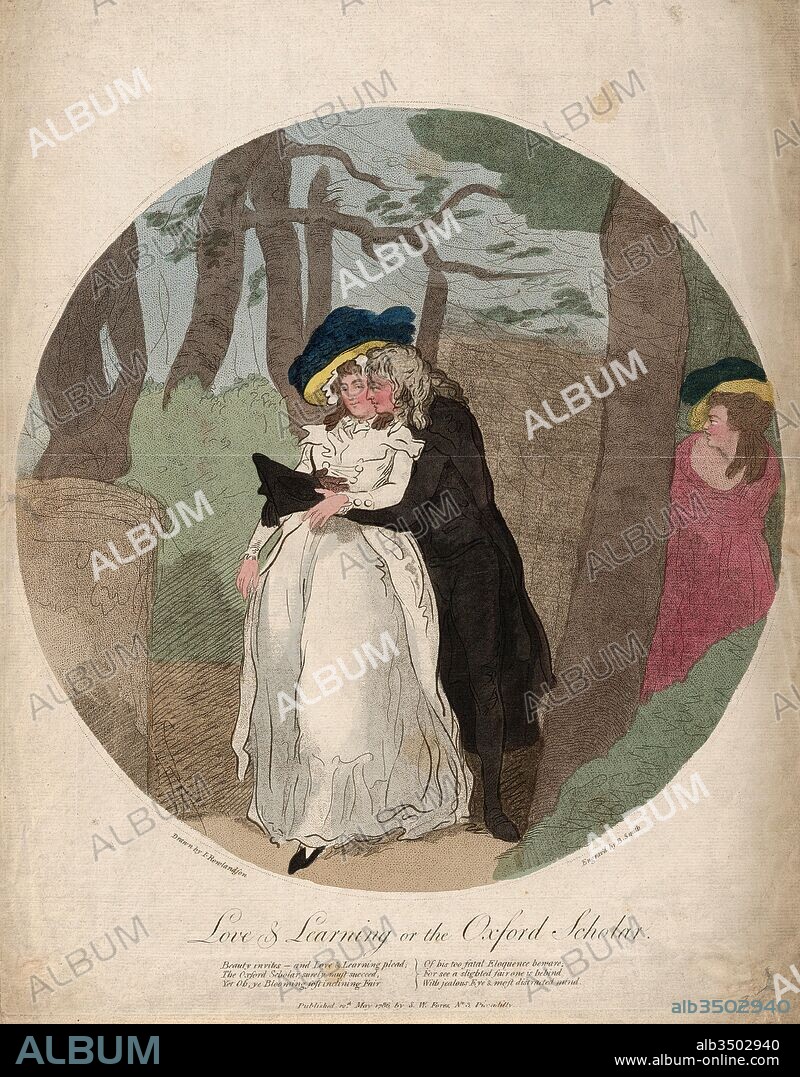 Drawings and Prints, Print, Love and Learning, or the Oxford Scholar, Publisher, Artist, Etcher, After, Samuel William Fores, Thomas Rowlandson, Benjamin Smith, British, 1761–1838, British, London 1757–1827 London, British, active 1786–1833, Fores, Samuel William, Rowlandson, Thomas, Smith, Benjamin.