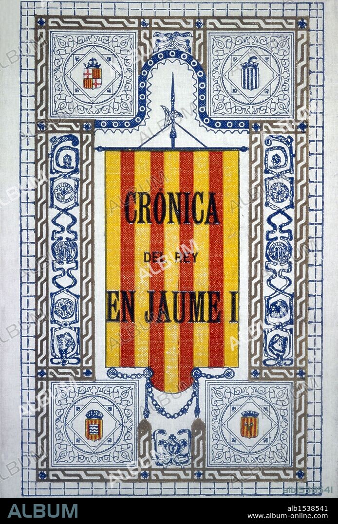 Portada de la "Crónica del rey Jaime I" y ó "Llibre dels Fets" del Rey d'Aragó de Mallorca y de Valencia; Edición de1905; de la Biblioteca Clàsica Catalana; Barcelona.