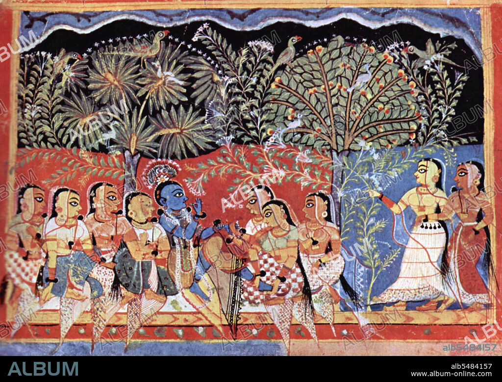 The Gita Govinda is a work composed by the 12th-century poet, Jayadeva, who was born in Kenduli Sasan near Puri in Orissa. It describes the relationship between Krishna and the gopis (female cow herders) of Vrindavana, and in particular one gopi named Radha. This work has been of great importance in the development of the bhakti traditions of Hinduism. The Gita Govinda is organized into twelve chapters. Each chapter is further sub-divided into twenty four divisions called Prabandhas. The prabandhas contain couplets grouped into eights, called Ashtapadis. The text also elaborates the eight moods of Heroine, the Ashta Nayika in its verses, which over the years has been an inspiration for many a compositions and choreographic works in Indian classical dance.