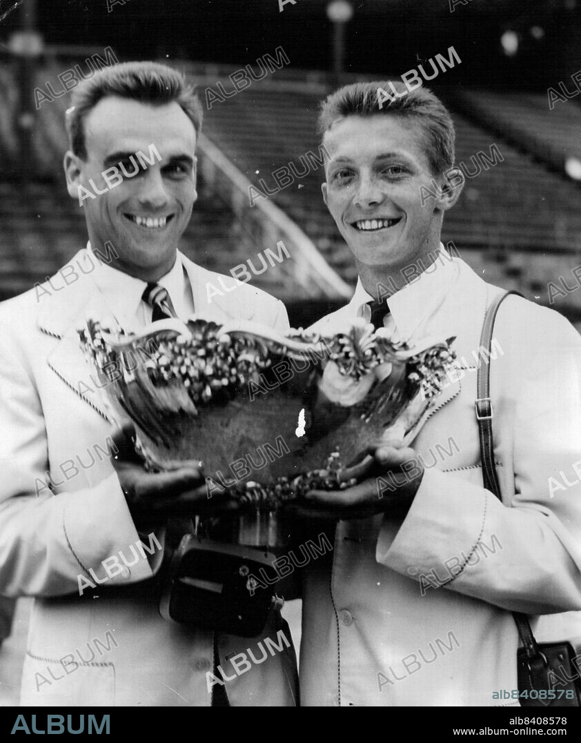 Tony Trabert & Vic Seixas Davis Cup. December 30, 1954.