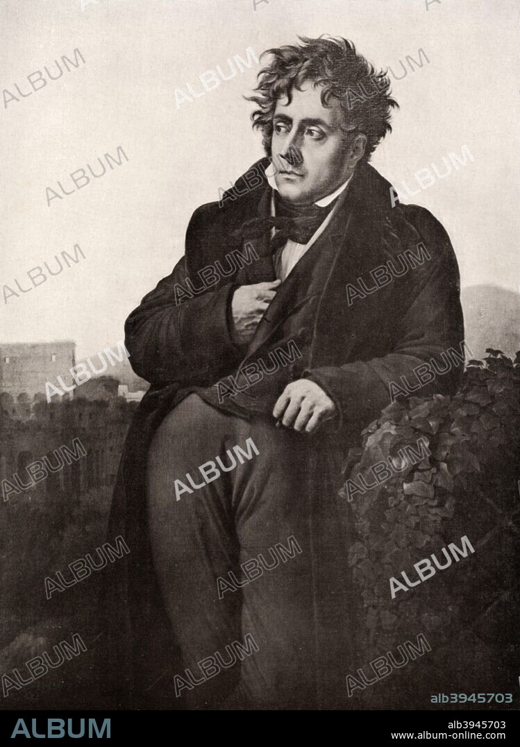 Francois-Rene, vicomte de Chateaubriand, French writer and diplomat, early 19th century. Portrait of Chateaubriand, (1768-1848), one of the most important French writers of the first half of the 19th century.