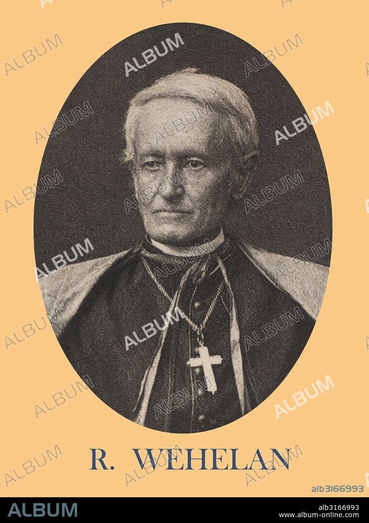 Richard-Vincent Wheland (1809-1874), obispo de Wheeling, Richmond, Estados Unidos. Participó en el Concilio Vaticano I. Grabado de 1871.