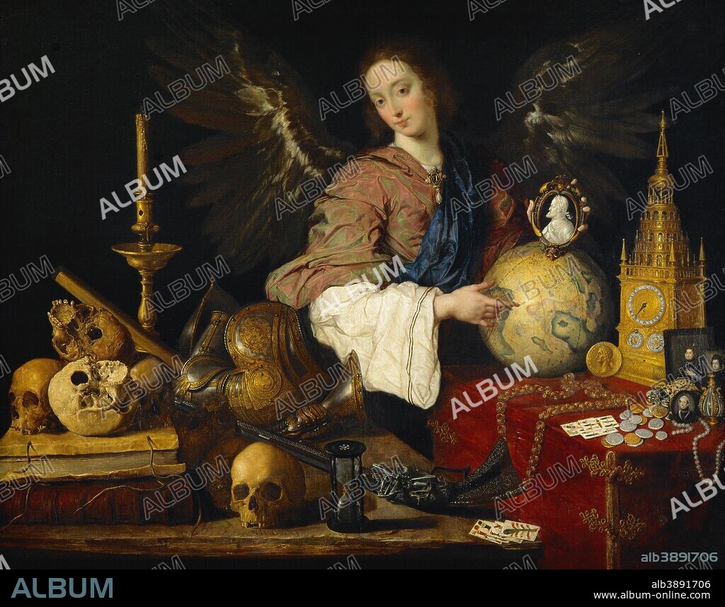 ANTONIO DE PEREDA. Allegory of Vanity. Date/Period: 1632 - 1636. Painting. Oil on canvas. Height: 1,395 mm (54.92 in); Width: 1,740 mm (68.50 in).