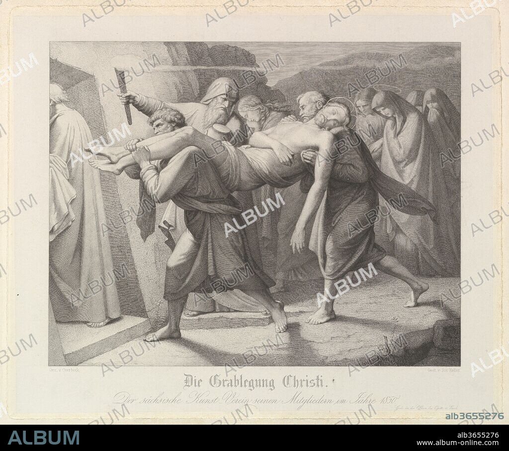 The Entombment. Artist: After Johann Friedrich Overbeck (German, Lübeck 1789-1869 Rome); Engraved by Joseph van Keller (German, 1811-1873). Dimensions: sheet: 20 1/4 x 23 11/16 in. (51.5 x 60.2 cm)
plate: 13 3/4 x 16 7/16 in. (34.9 x 41.8 cm). Date: 1850.