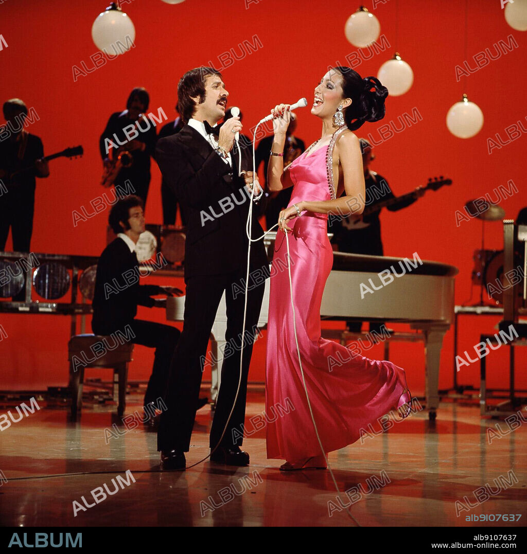 CHER and SONNY BONO in THE SONNY AND CHER COMEDY HOUR, 1971, directed by ART FISHER. Copyright Columbia Broadcasting System (CBS).