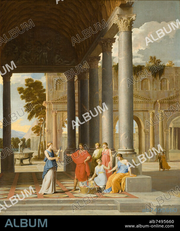 Jean Lemaire; French painter; 1598-1659. Achilles Discovered Among the Daughters of Lycomedes. Painting, oil on canvas, 143.51 × 6.35 cm. France, ca 1640-1645. Inv. No. 49.17.16, Los Angeles, County Museum of Art.