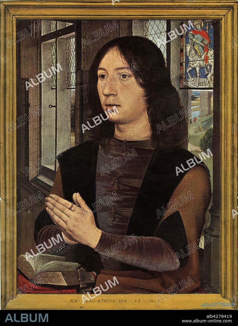 HANS MEMLING. 'Portrait de Martin Van Nieuwenhowen', 1478. In the 1490s, Van Nieuwenhove was successively a city councilor, the captain of the civic guard, and in 1498 mayor of Bruges. Oil on panel.
