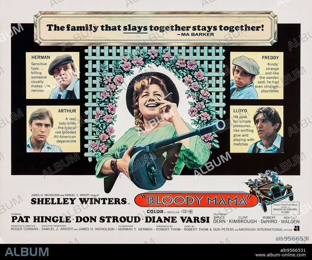 SHIRLEY SCHRIFT. SHELLEY WINTERS in BLOODY MAMA, 1970, directed by ROGER CORMAN. Copyright AIP.