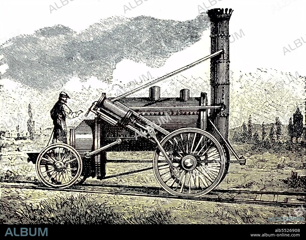 Locomotive The Rocket by George and Robert Stephenson from 1829, England.