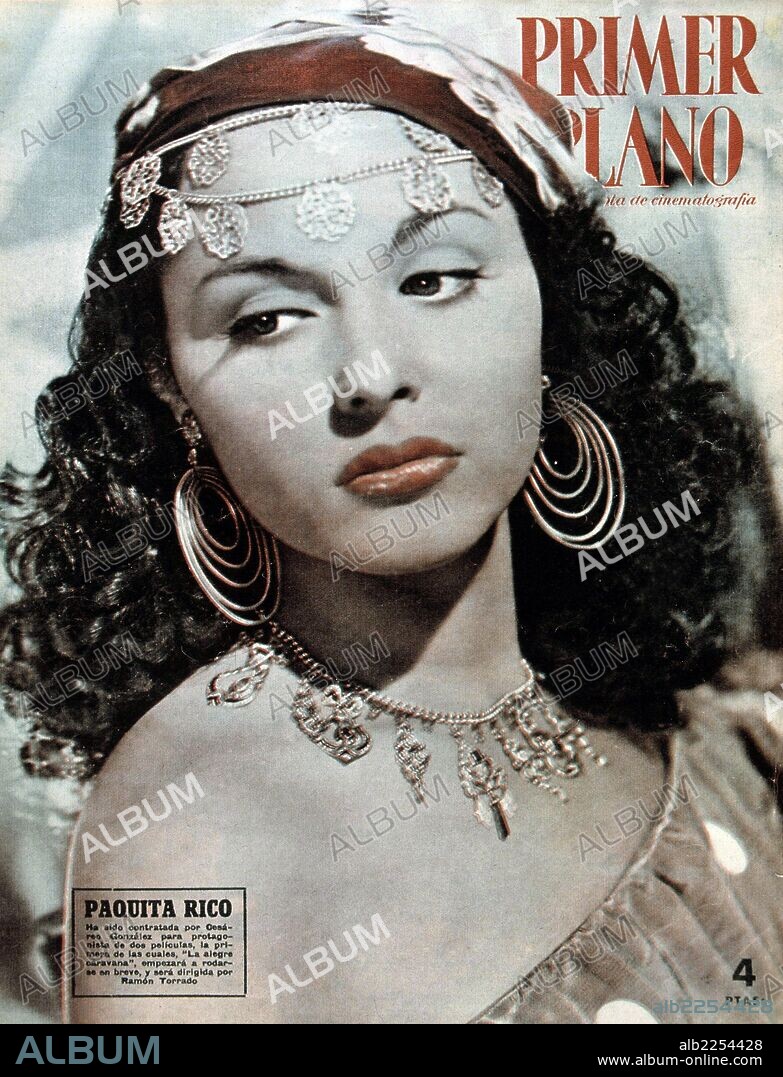 LA ACTRIZ Y CANTANTE PAQUITA RICO PORTADA DE LA REVISTA " PRIMER PLANO ".