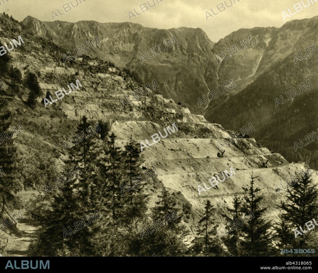 The Erzberg Mine, Styria, Austria, c1935. Erzberg ('ore mountain') is a large open-cast iron ore mine near the town of Eisenerz. From "Österreich - Land Und Volk", (Austria, Land and People). [R. Lechner (Wilhelm Müller), Vienna, c1935].